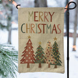 White Merry Christmas Trees Garden Flag
