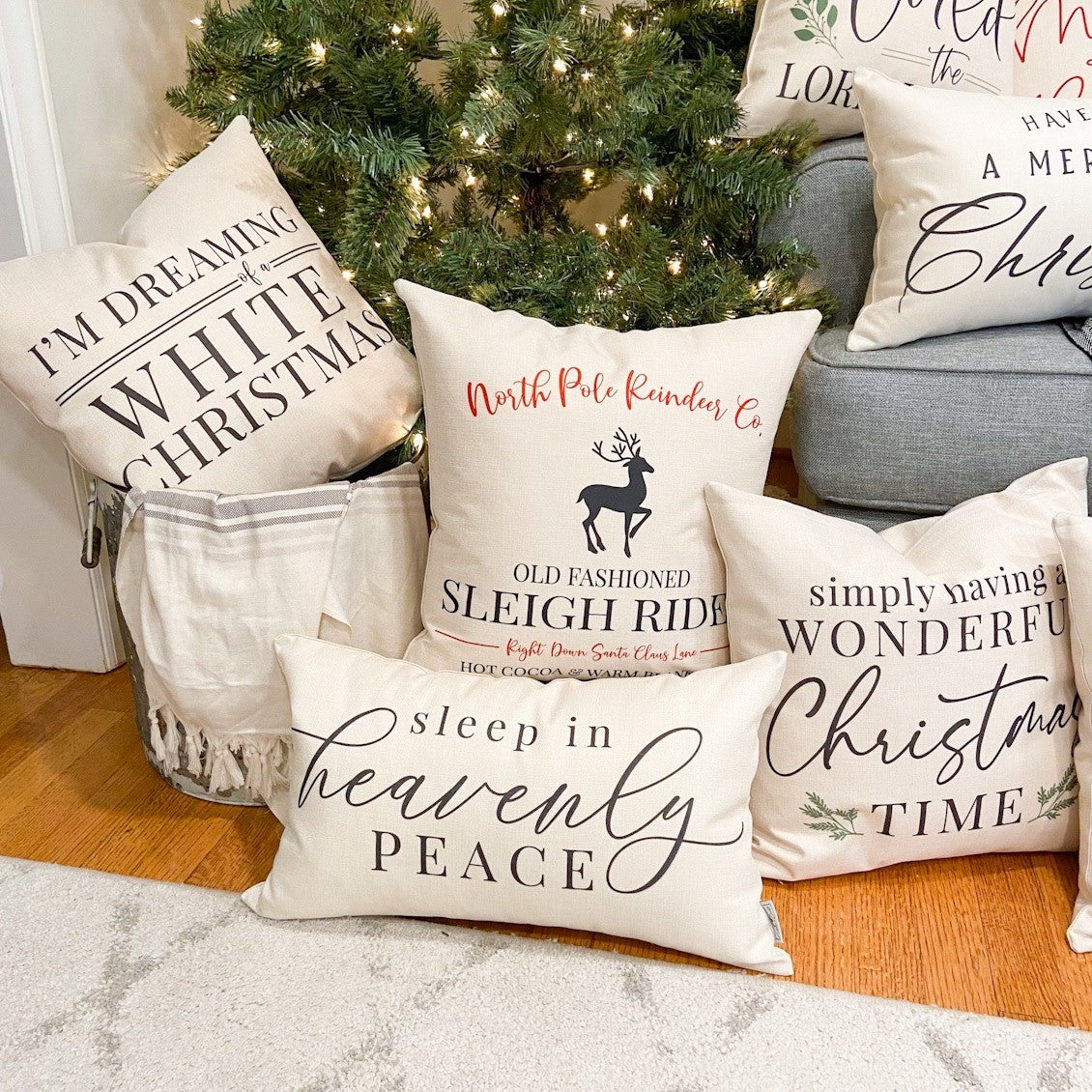 Farmhouse Christmas Accent Pillows