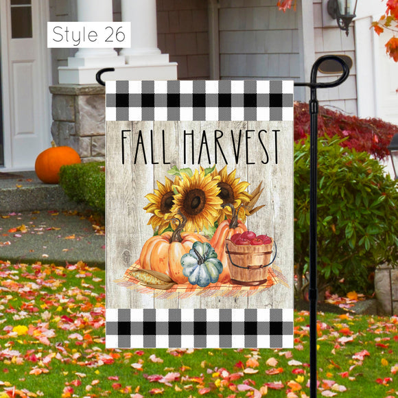 Fall Harvest Garden Flag 12x18 inch