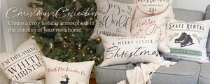 Create a cozy holiday atmosphere in the comfort of your own home with our Christmas Holiday decorative pillow collection