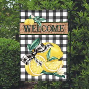 Welcome Lemons Garden Flag 12x18 inch