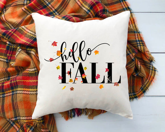 Hello Fall Pillow Cover 18x18 inch