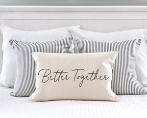 Better Together Valentine's Day Farmhouse Decorative Throw Pillow Cover 12x20 Inch