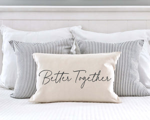 Better Together Valentine's Day Farmhouse Decorative Throw Pillow Cover 12x20 Inch