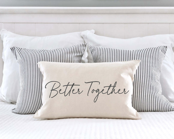 Better Together Valentine's Day Farmhouse Decorative Throw Pillow Cover 12x20 Inch