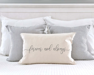 Forever and Always Valentine's Day Decorative Farmhouse Throw Pillow Cover 12x20 Inch
