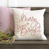 Merry and Bright Cursive #12 Pillow Cover 17x17 inch