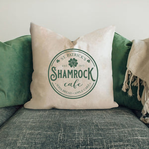 Shamrock Cafe- 18x18 inch St Patrick's Day Pillow Cover