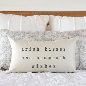 Type-Irish Kisses- 12x20 inch St Patrick's Day Pillow Cover