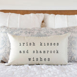Type-Irish Kisses- 12x20 inch St Patrick's Day Pillow Cover