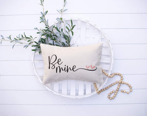 Be Mine Valentine's Day Decorative Modern Farmhouse Throw Pillow Cover 12x20 Inch