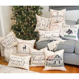Decorative pillows in living room perfect for winter holidays