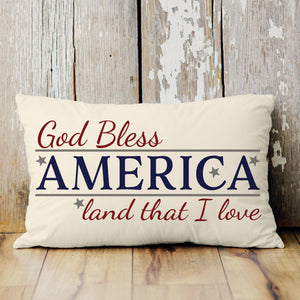 God Bless America 4th of July Decorative Pillow Cover