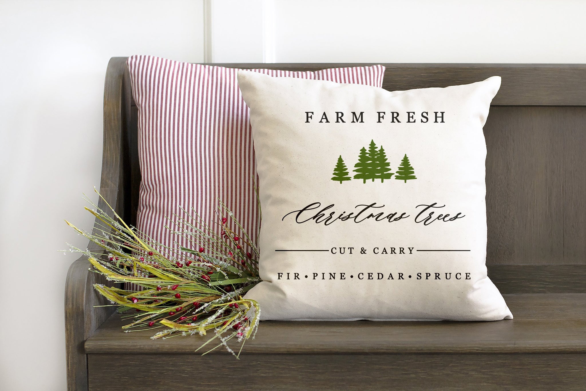 Farm Fresh Christmas Trees Pillow Cover - One Cozy Home