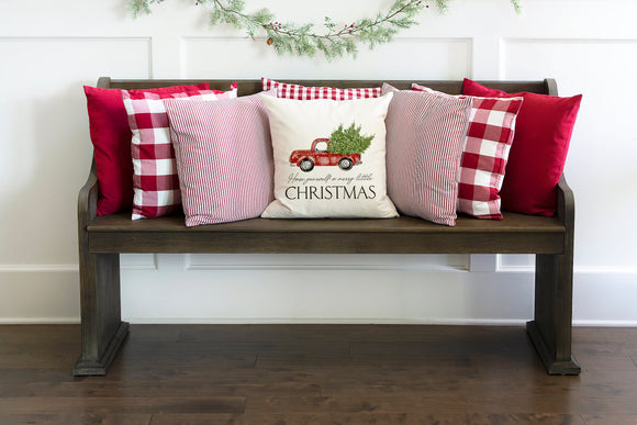 Christmas truck and tree- 18x18 inch pillow cover #14