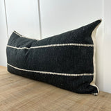 Hawthorne Horizontal Stripe | Black Boho Pillow Cover, Pillow Cover, Black Pillow Cover, Tribal Pillow Cover, Designer Pillow Cover