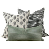 Olive Green Horizontal Stripe | Green Boho Pillow Cover, Pillow Cover, Stripe Pillow Cover, Neutral Pillow Cover, Designer Pillow Cover