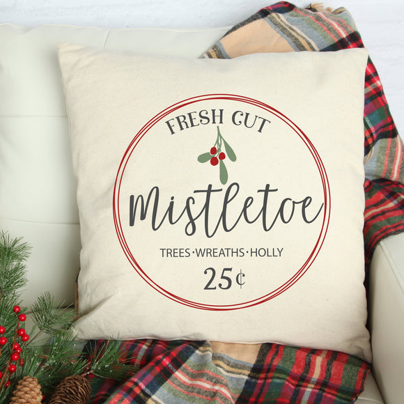 Fresh Cut Mistletoe #11 Pillow Cover 18X18 inch