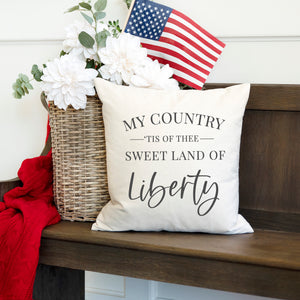 My Country Tis of Thee- Summer Pillow Cover 18x18 inch