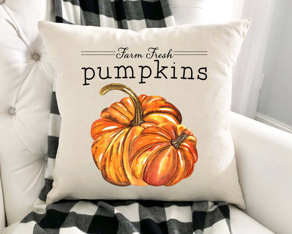 G128 18 x 18 in Fall Pumpkin Oil Painting Style Waterproof Pillow, Set of 4