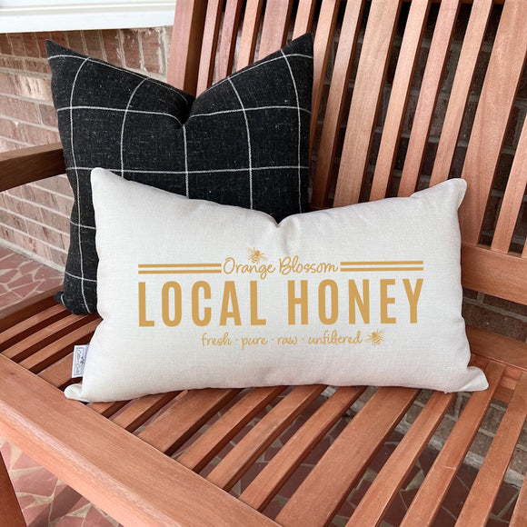 bees, honey, bee decor, honey decor, fresh local honey, summer pillow, summer pillowcover, pillow cover 18x18, patriotic pillow, patriotic decor, home decor, fourth of July, farmhouse pillow, America Decor, Americana Decor