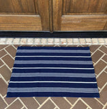 Navy Blue Rug For Entry Doors - Woven Modern Farmhouse Rug